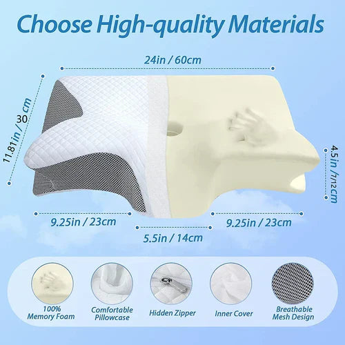 Say Goodbye to Neck Pain: The 2-in-1 Memory Foam Cervical Pillow