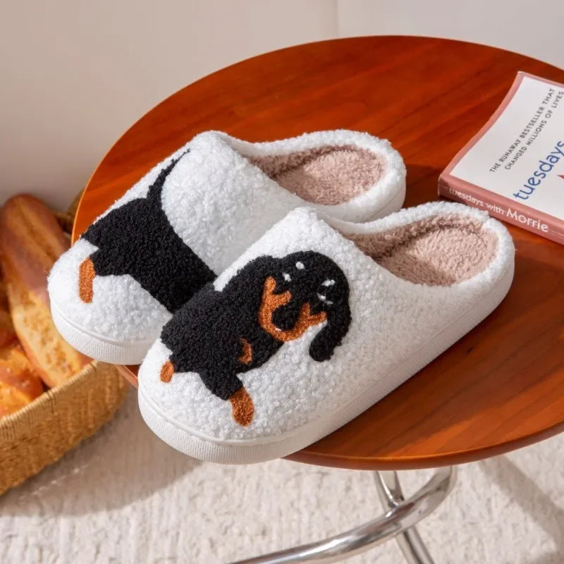 Absolute Warmth & Extreme Cutness with Dachshund Embroidered Slippers - For Dog Lovers