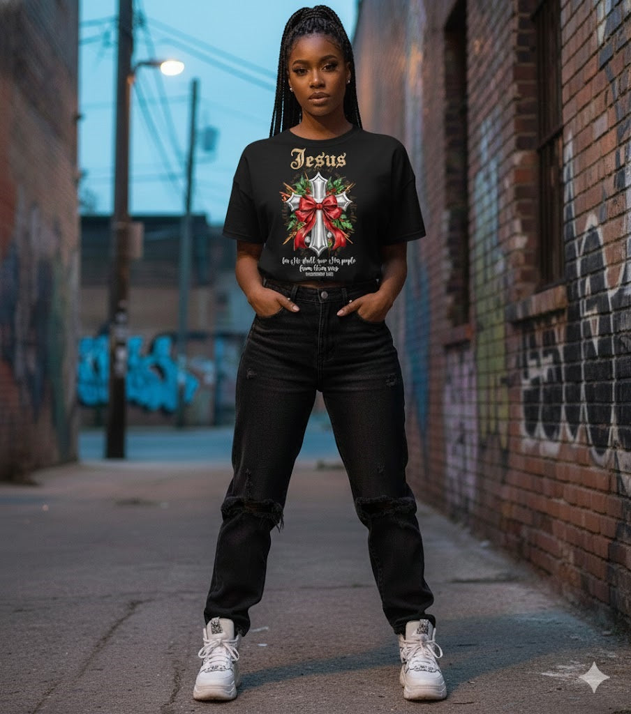 Divine Urban Edge: 3D Graffiti Platinum Cross Premium T-Shirt – Faith Meets Streetwear Luxury Unisex t-shirt