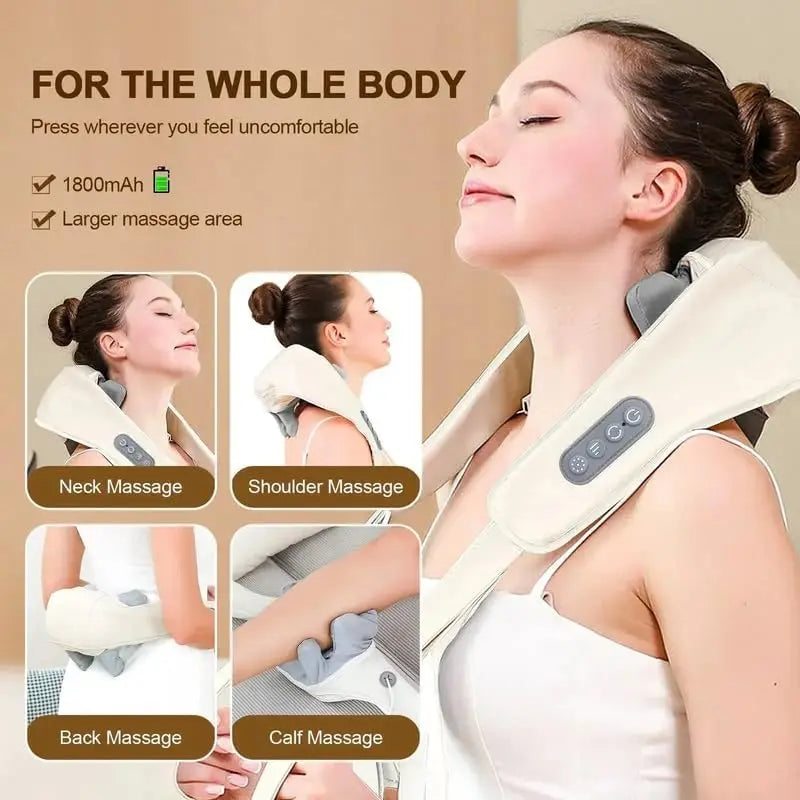 The "Unwind" Revolution: Wireless 4D Shiatsu Massager – Your Personal Therapist for Neck, Shoulder, and Trapezius Relief