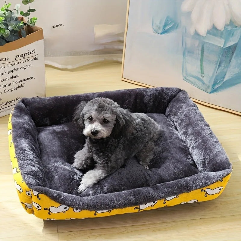 Soft Plush Pet Dog Bed Sofa Washable Warm Cat House Mat Basket for Small Large D