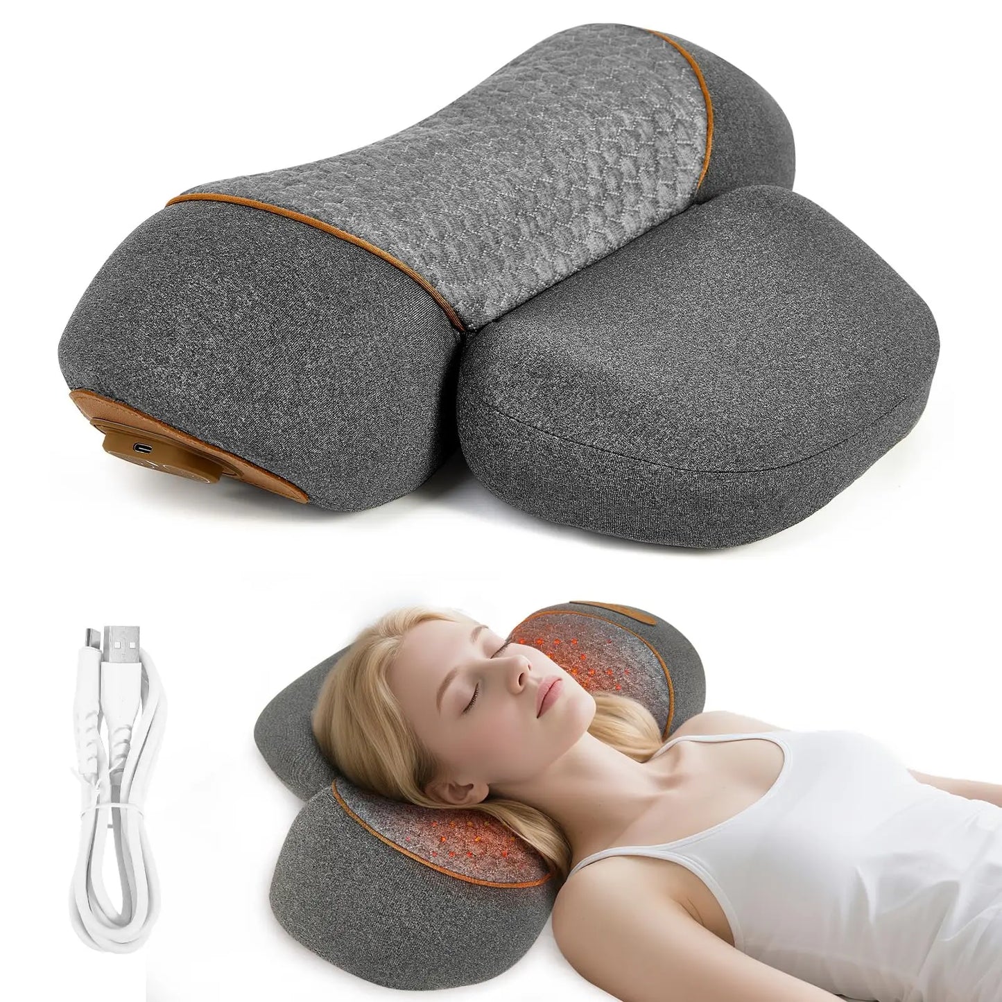 Unlock Your Best Self: Experience Unrivaled Comfort & Confidence with Our 3-in-1 Neck Massager Pillow