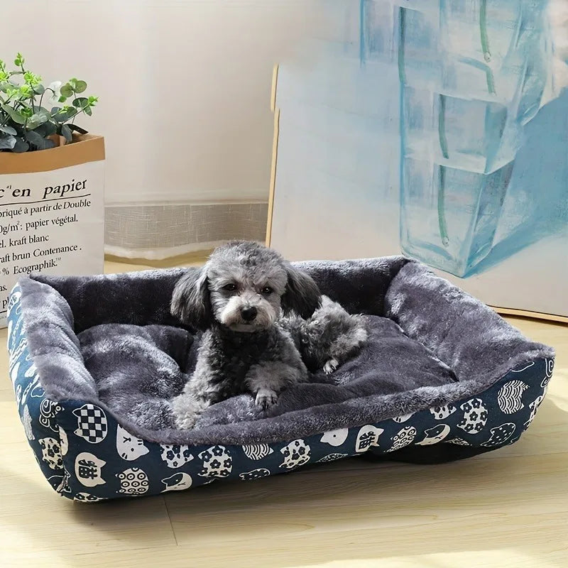 Soft Plush Pet Dog Bed Sofa Washable Warm Cat House Mat Basket for Small Large D