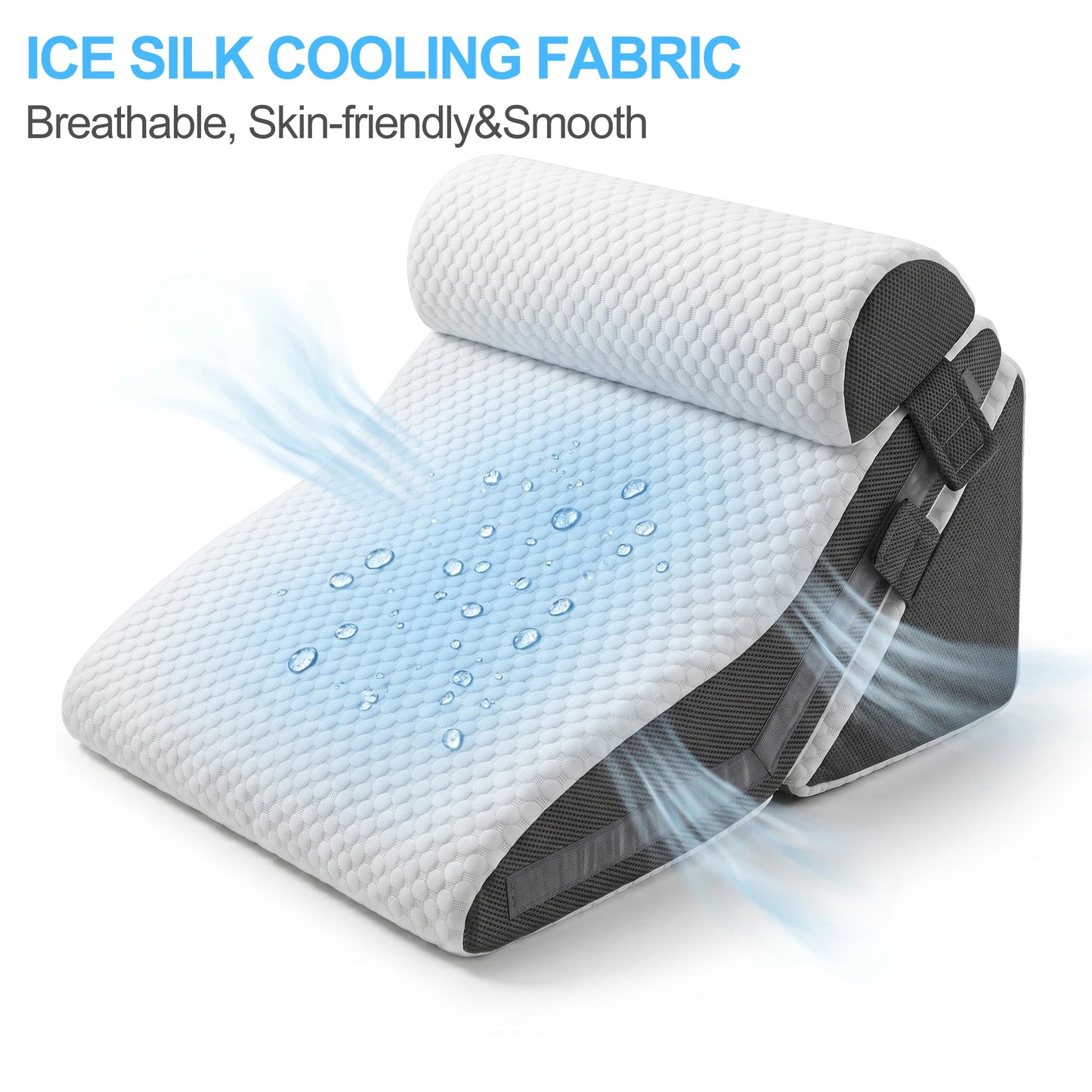 3 in 1 Memory Foam Wedge Pillow Set Ergonomic Sleeping Triangle Pillow for Neck Back Shoulder Pain Relief Anti Acid Reflux