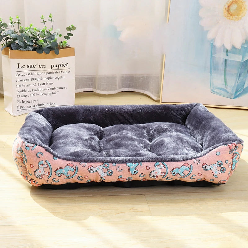 Soft Plush Pet Dog Bed Sofa Washable Warm Cat House Mat Basket for Small Large D