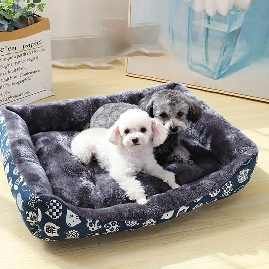 Soft Plush Pet Dog Bed Sofa Washable Warm Cat House Mat Basket for Small Large D