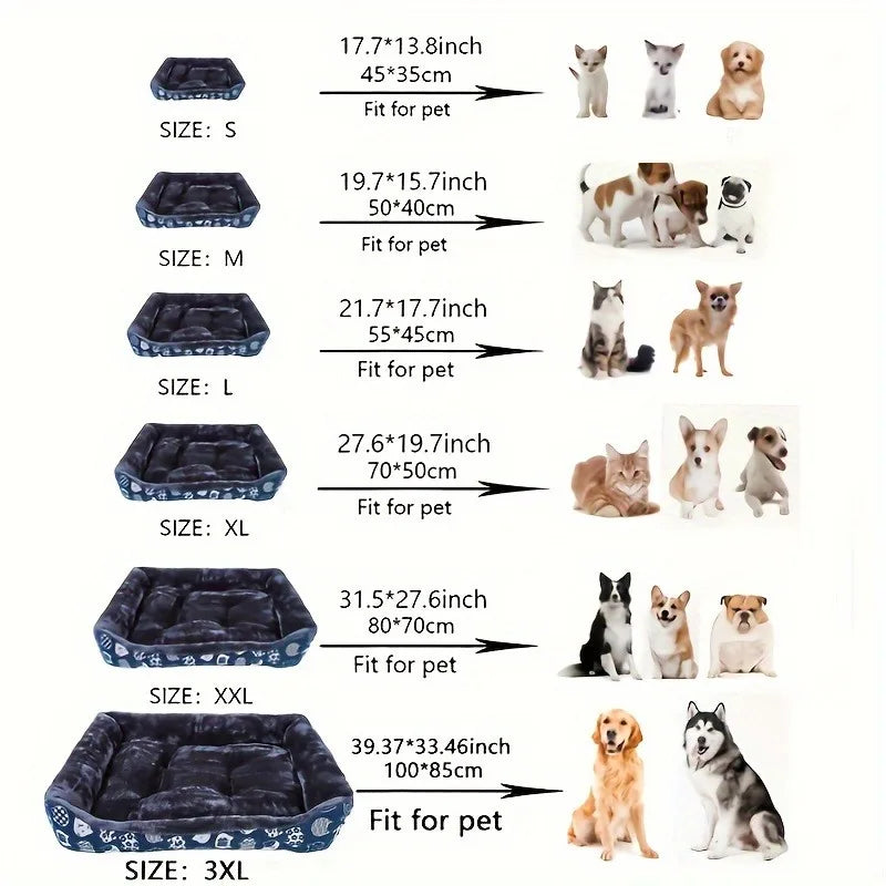 Soft Plush Pet Dog Bed Sofa Washable Warm Cat House Mat Basket for Small Large D