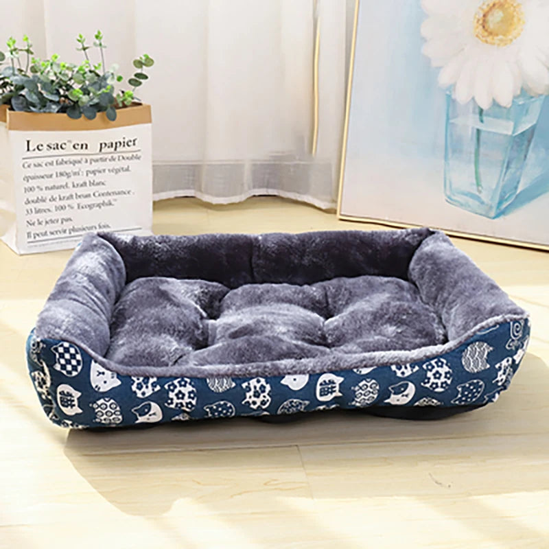 Soft Plush Pet Dog Bed Sofa Washable Warm Cat House Mat Basket for Small Large D