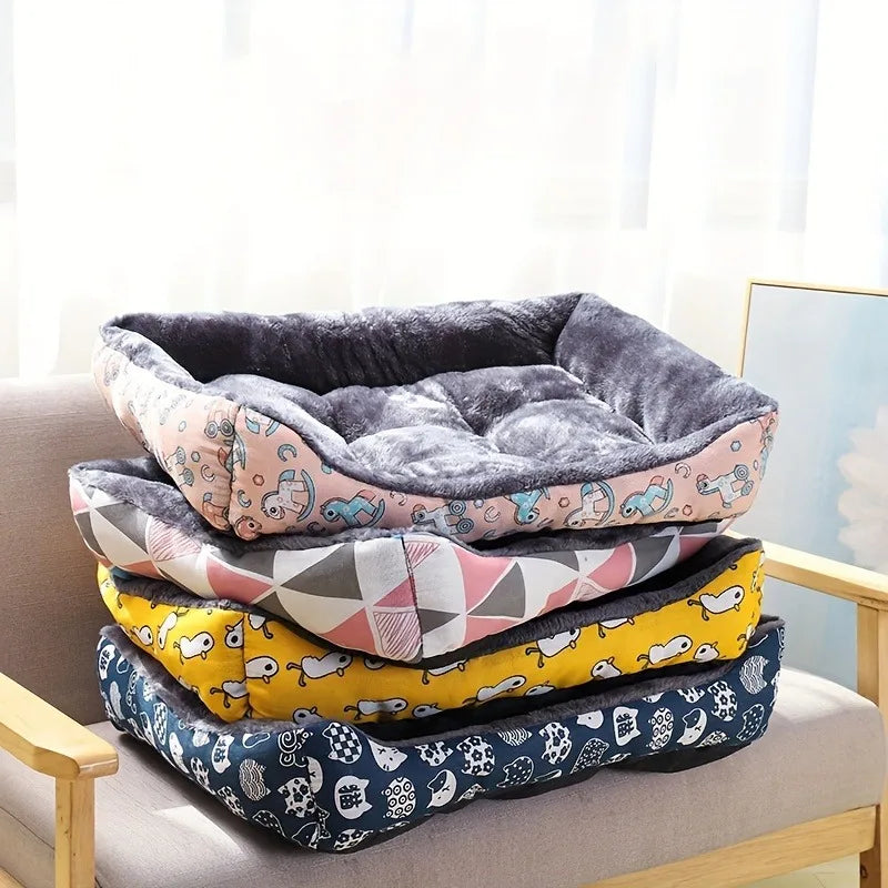 Soft Plush Pet Dog Bed Sofa Washable Warm Cat House Mat Basket for Small Large D