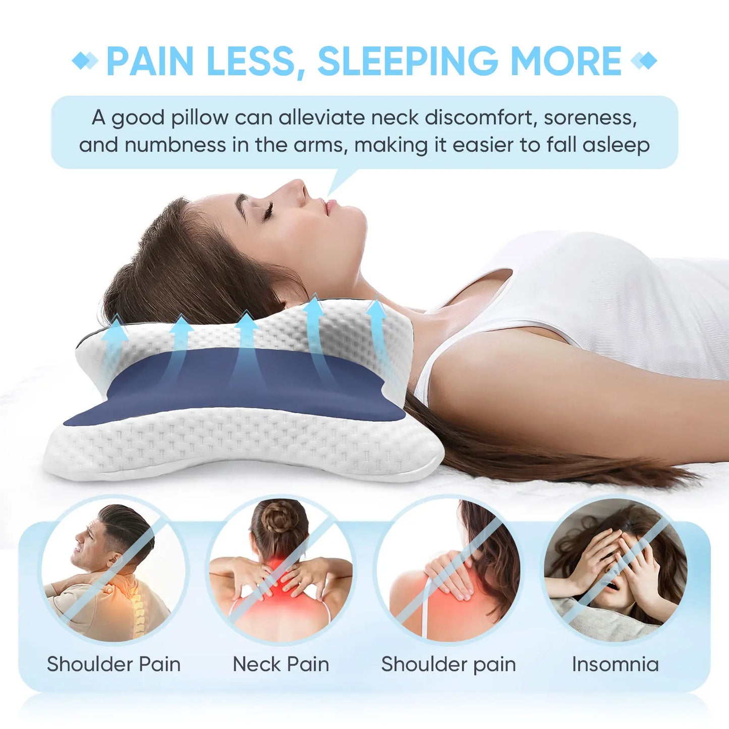 Memory Foam Pillow: Neck Pain Relief & Orthopedic Support for All Sleepers