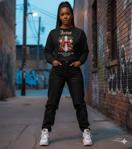 Divine Urban Edge: 3D Graffiti Platinum Cross Crop Hoodie & Premium T-Shirt – Faith Meets Streetwear Luxury