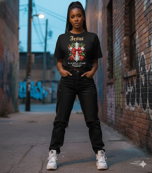 Divine Urban Edge: 3D Graffiti Platinum Cross Premium T-Shirt – Faith Meets Streetwear Luxury Unisex t-shirt